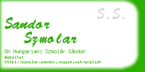 sandor szmolar business card